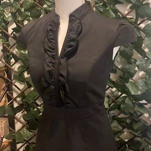 Vintage Inspired Black Dress with Neck Detail